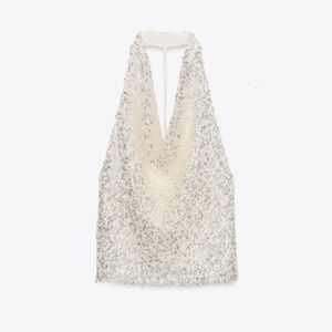 Zara sequin halter top size small
